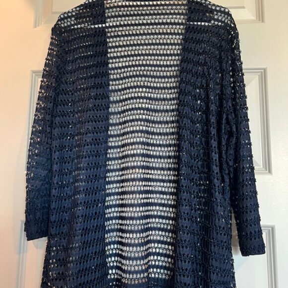 Travelers Collection Chico's Maddie mixed crochet Cardigan Size 3 - Picture 2 of 4